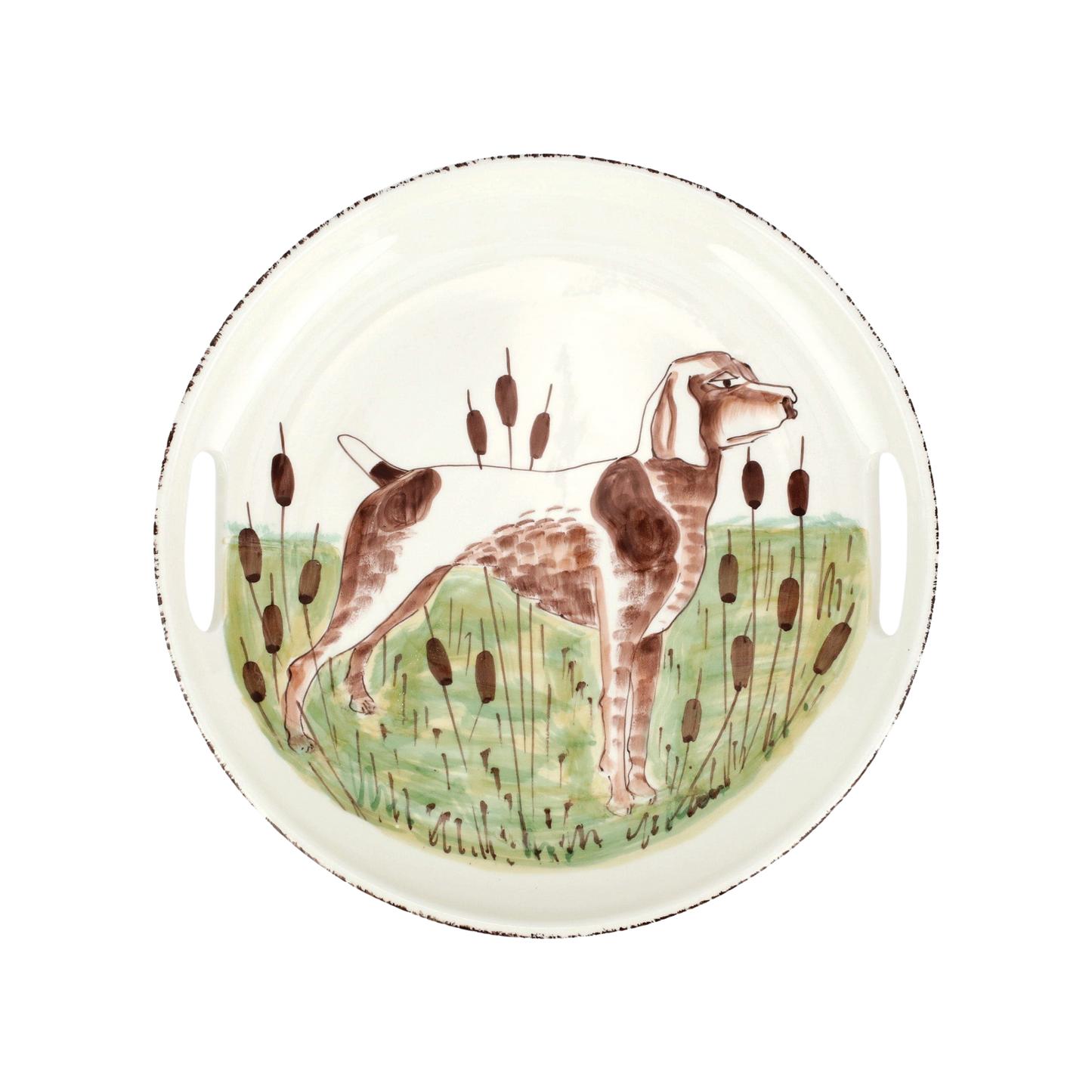 Wildlife Spaniel Handled Round Tray