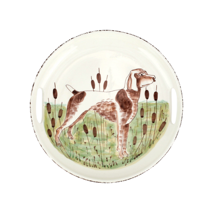 Wildlife Spaniel Handled Round Tray