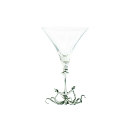 Octopus Pewter Stem Cocktail Glass - Set of 2