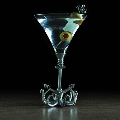Octopus Pewter Stem Cocktail Glass - Set of 2