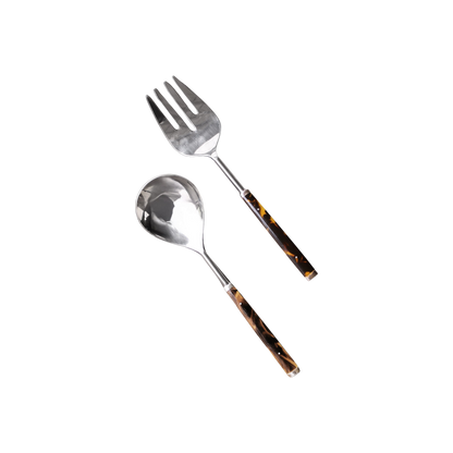 Vida Tortoise and Stainless Steel Salad Servers