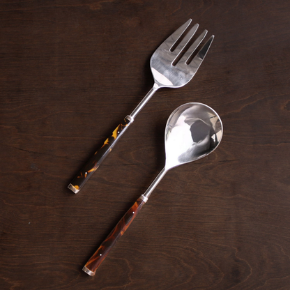 Vida Tortoise and Stainless Steel Salad Servers