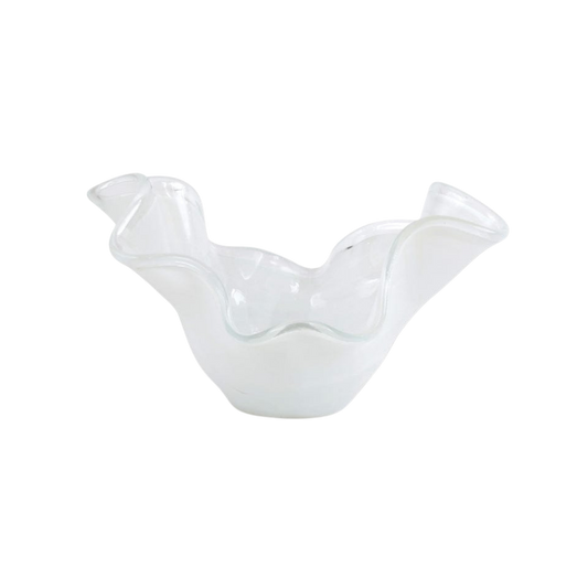Onda Glass Medium Bowl - White