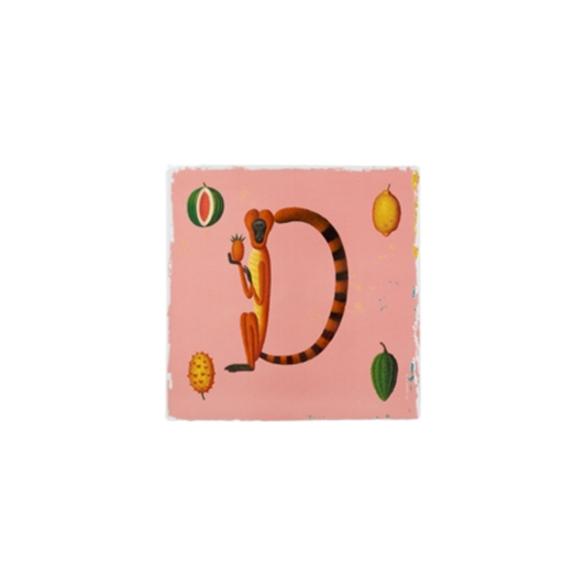 Vida Alegre - Porcelain Plaque Letter D