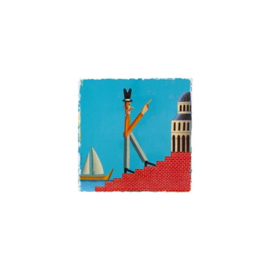 Vida Alegre - Porcelain Plaque Letter K