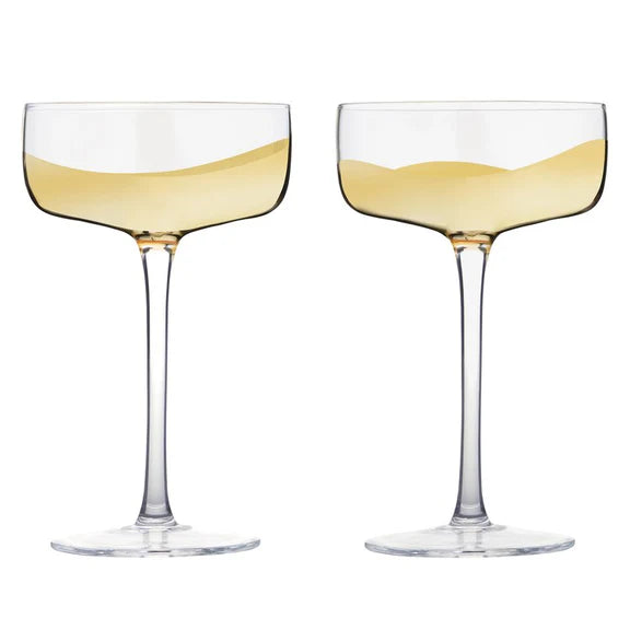 Wave Champage Saucers Gold - Set of 2