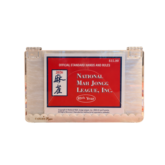 White Pearl Acrylic Mahjong Card Holder / Protective Case