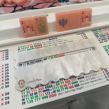 White Pearl Mahjong Line Reader with Gold
