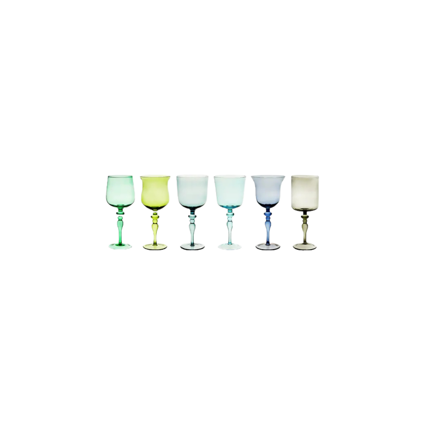 Wine Nuance Blue/Green Ass. Ed Set of 6