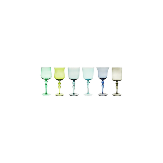 Wine Nuance Blue/Green Ass. Ed Set of 6