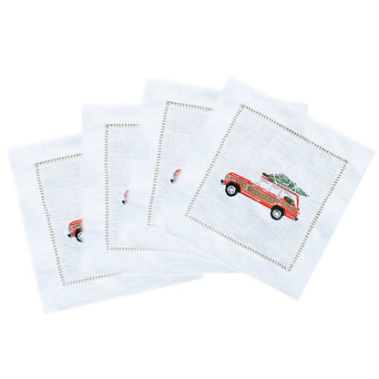 Woody Tree Cocktail Napkins - Set of 4