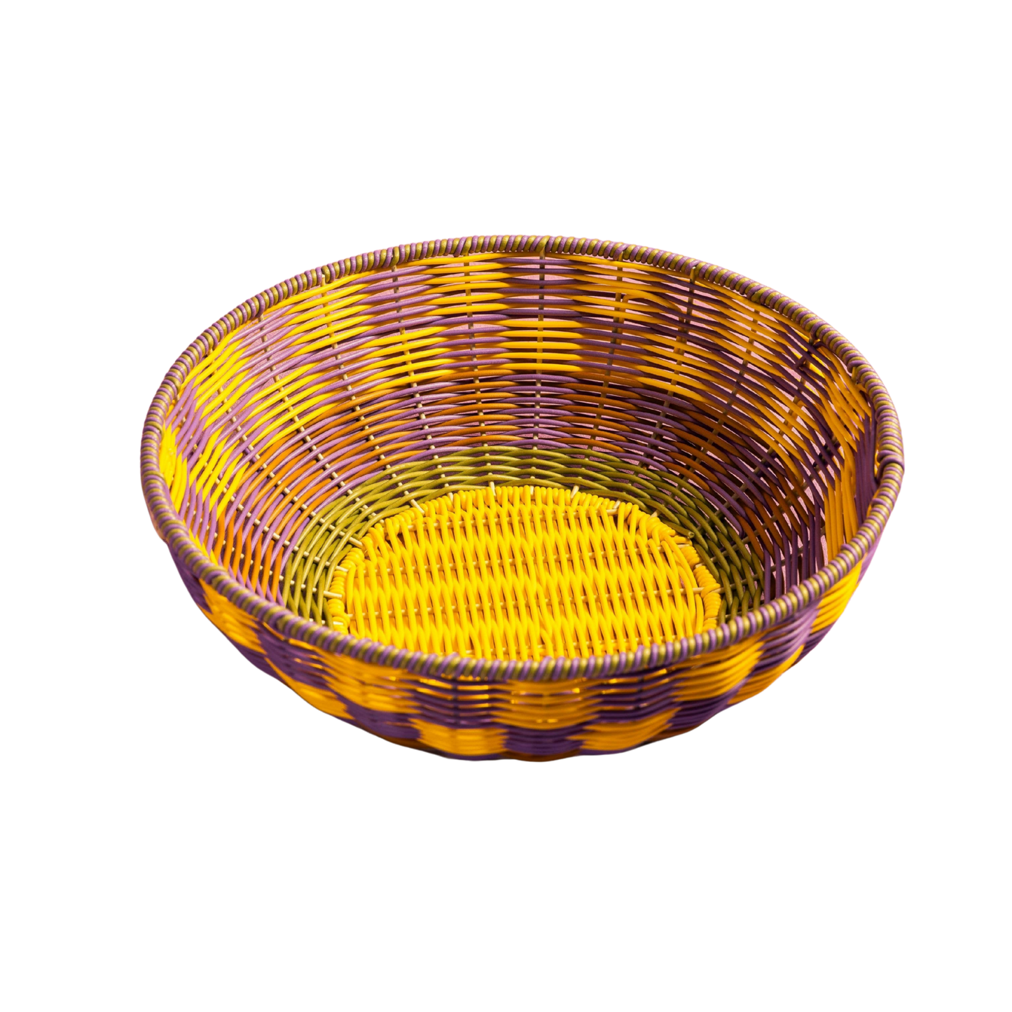 Woven Bowl - Yellow/Lilac
