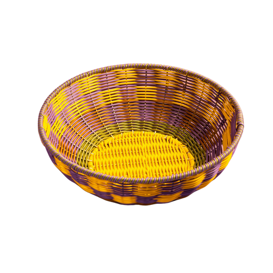 Woven Bowl - Yellow/Lilac