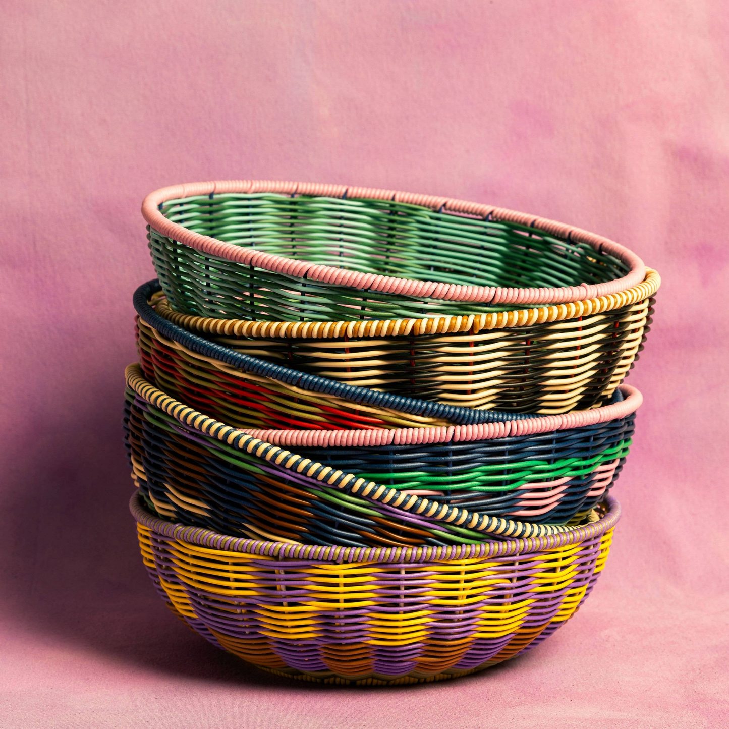 Woven Bowl - Yellow/Lilac