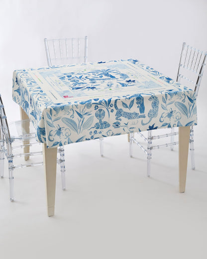 Amazon Blue Instructional Mahjong Tablecloth - Hosted by Kelly Gaudreau