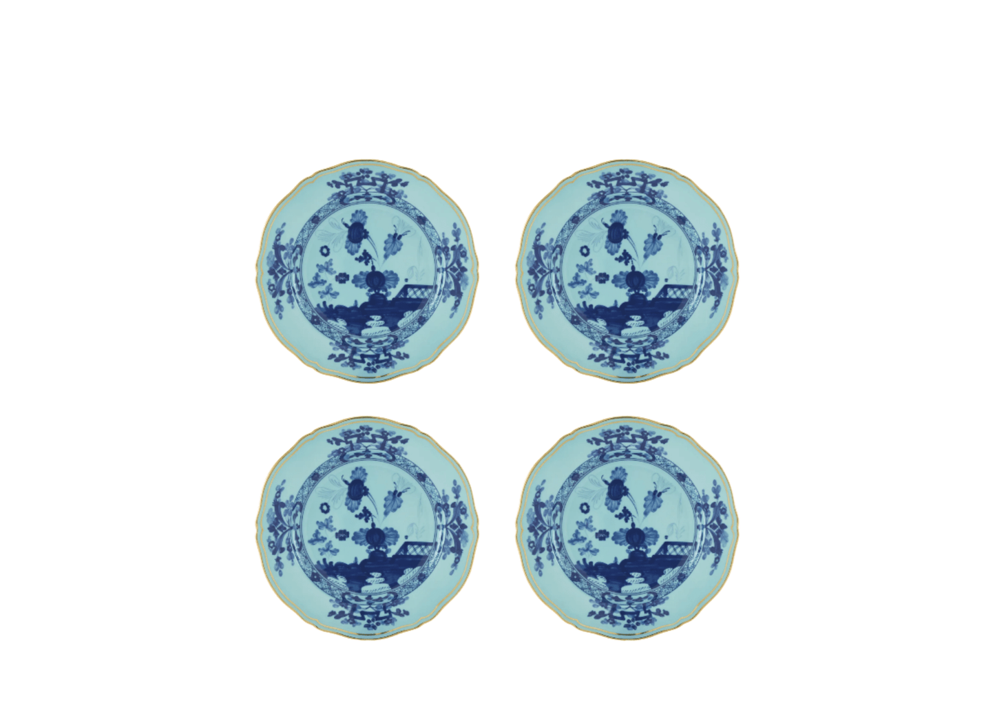 Antico Doccia Set of 4 Dessert plate - Iris - Hosted by Kelly Gaudreau