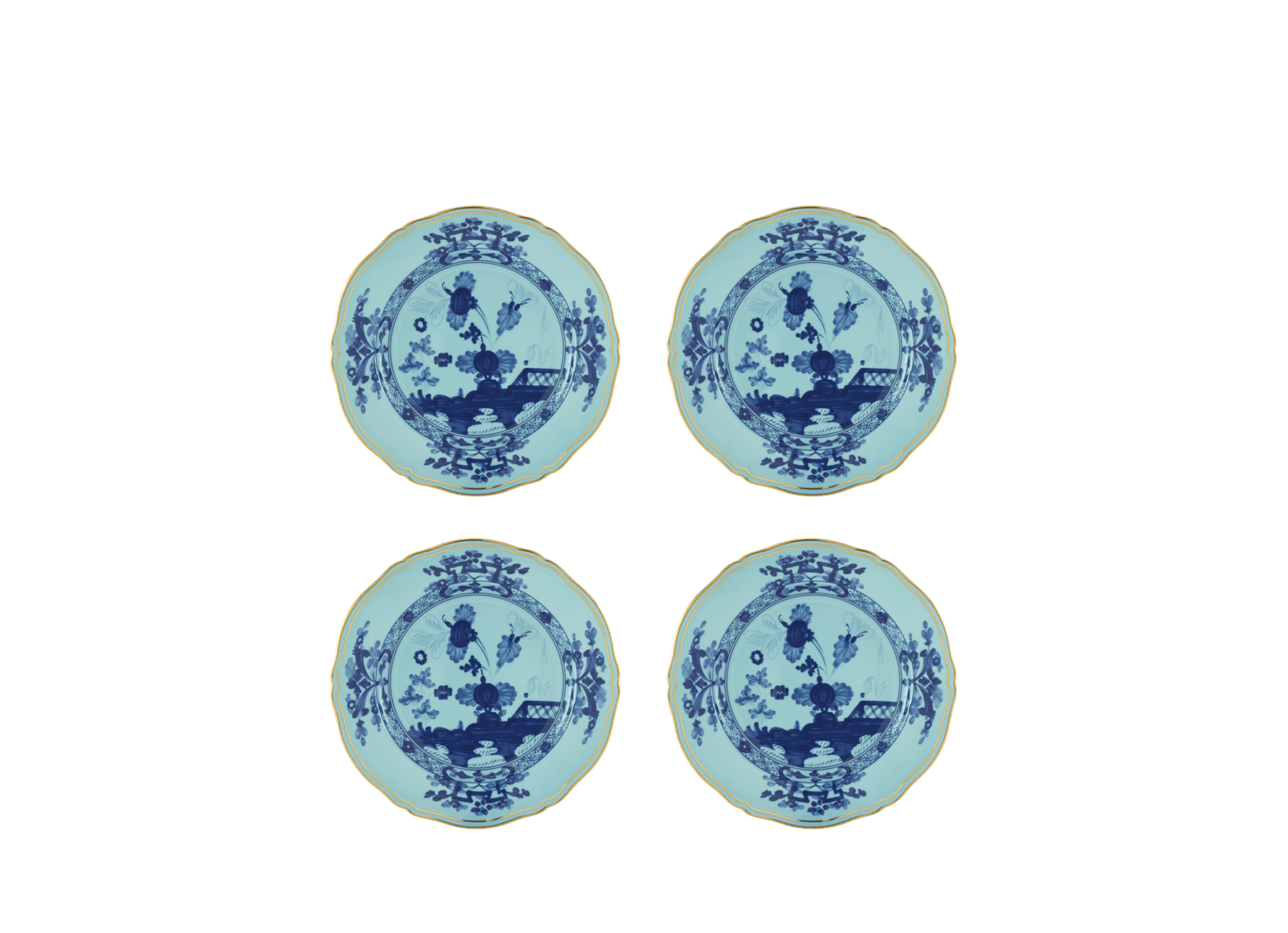 Antico Doccia Set of 4 Dessert plate - Iris - Hosted by Kelly Gaudreau