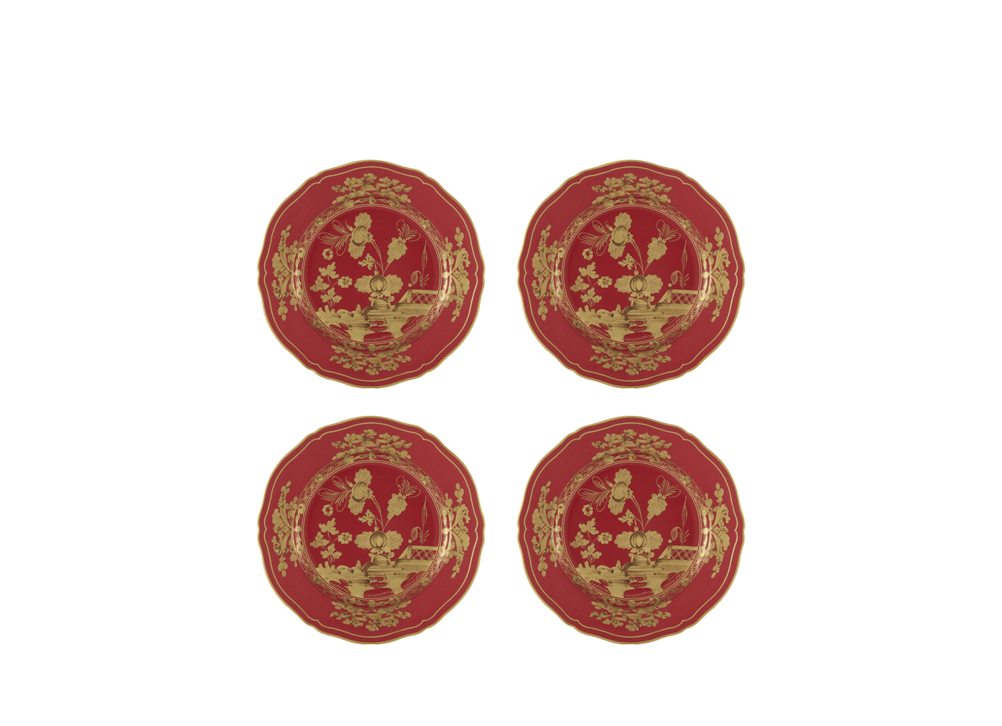 Antico Doccia Set of 4 Dessert plate - Rubrum - Hosted by Kelly Gaudreau