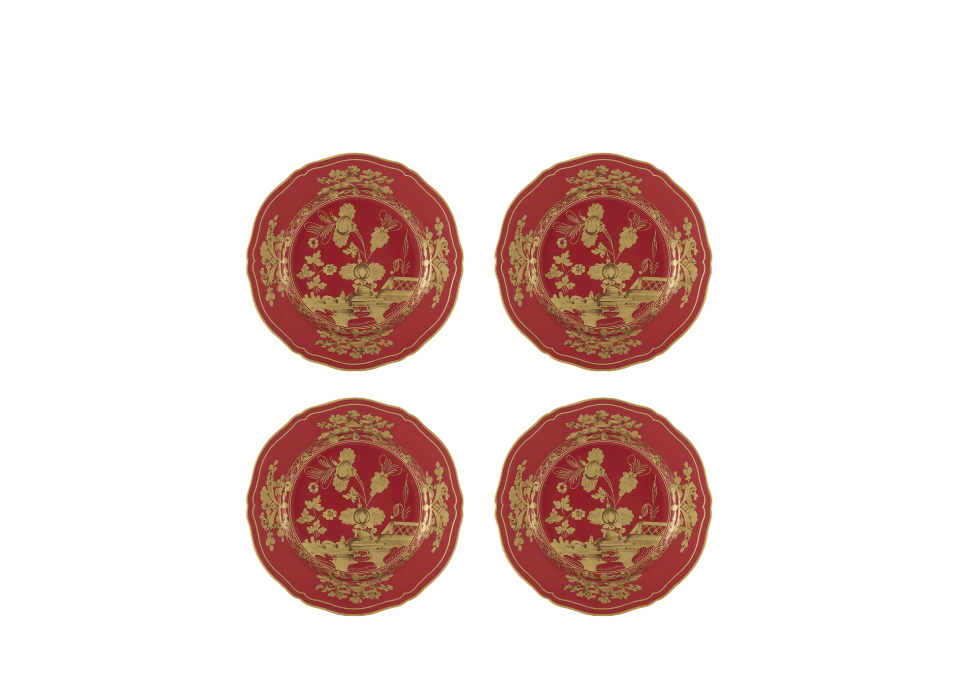 Antico Doccia Set of 4 Dessert plate - Rubrum - Hosted by Kelly Gaudreau