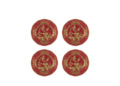 Antico Doccia Set of 4 Dessert plate - Rubrum - Hosted by Kelly Gaudreau