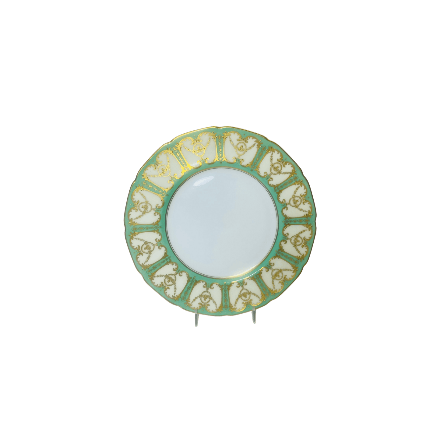 Antique Royal Doulton Green Gilded Dinner Plates Set of 12 - Hosted by Kelly Gaudreau