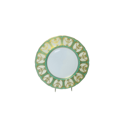 Antique Royal Doulton Green Gilded Dinner Plates Set of 12 - Hosted by Kelly Gaudreau