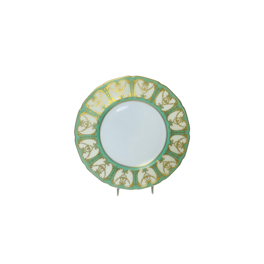 Antique Royal Doulton Green Gilded Dinner Plates Set of 12 - Hosted by Kelly Gaudreau