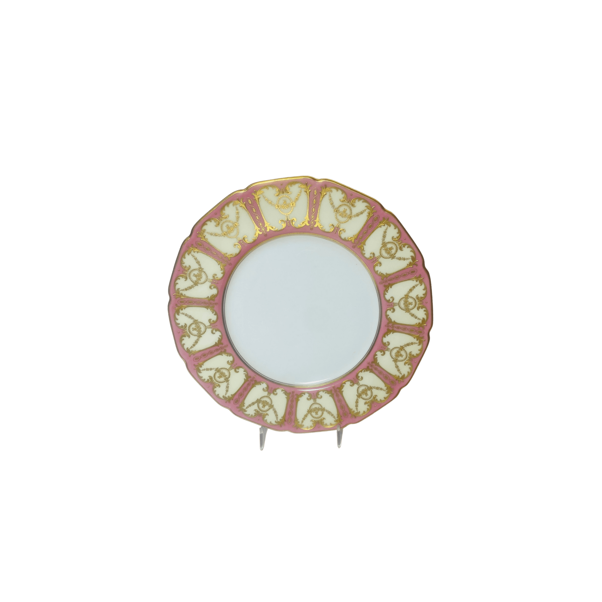 Antique Royal Doulton Pink Gilded Dinner Plates Set of 18 - Hosted by Kelly Gaudreau