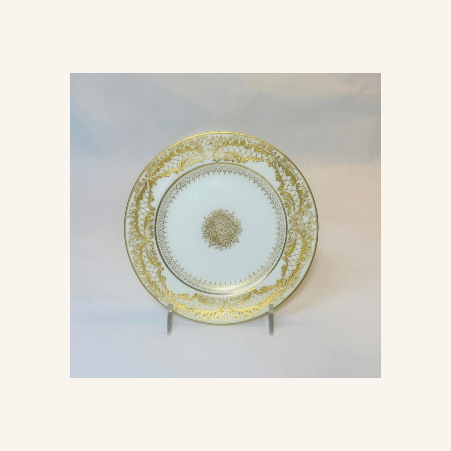 Antique Royal Doulton White & Gold Medallion Side Plates Set of 14 - Hosted by Kelly Gaudreau