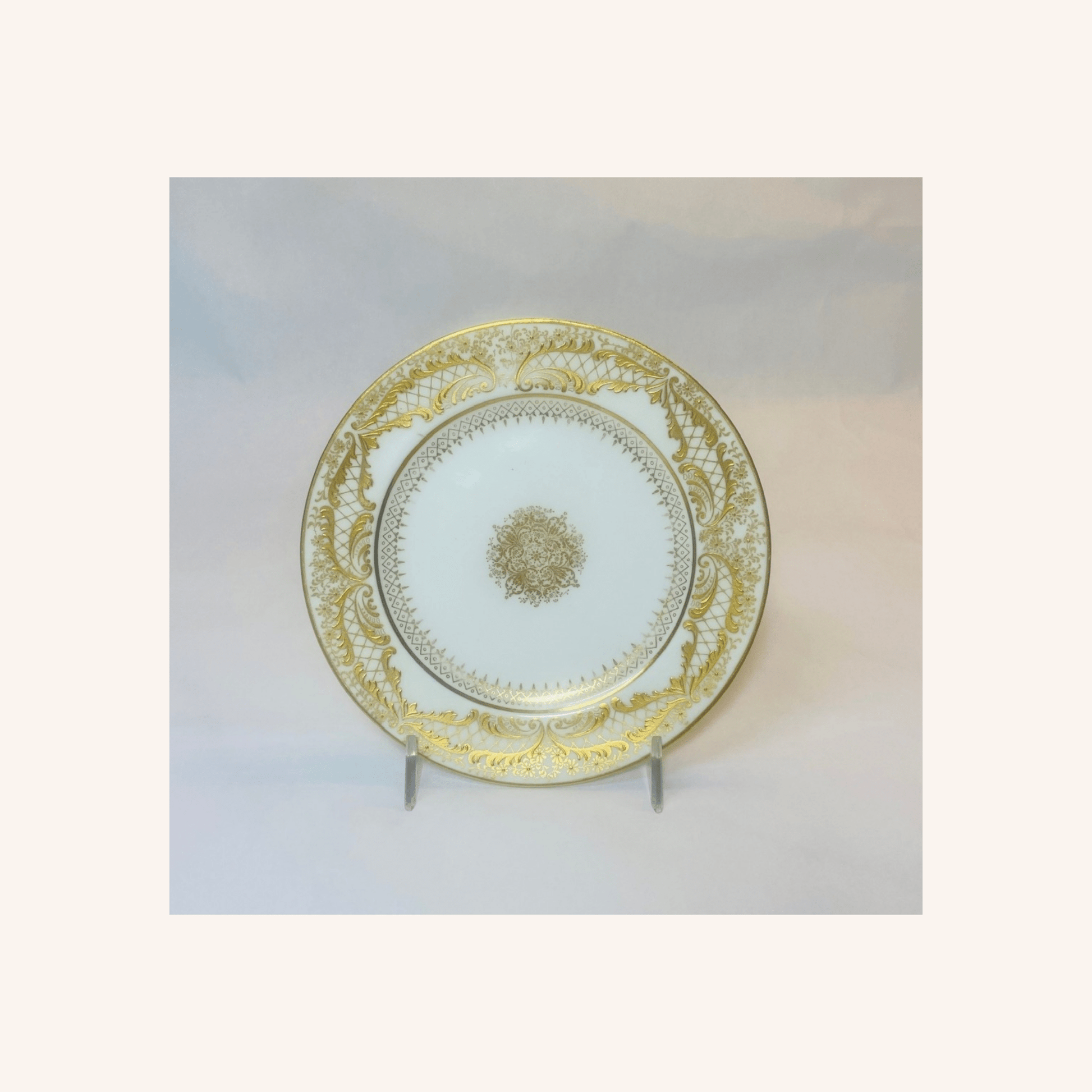 Antique Royal Doulton White & Gold Medallion Side Plates Set of 14 - Hosted by Kelly Gaudreau