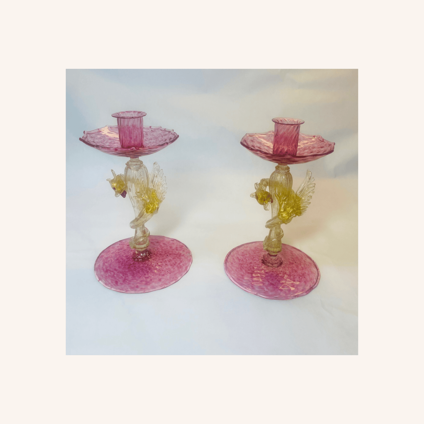 Antique Venetian Murano Purple Glass Dragon Candlesticks - Hosted by Kelly Gaudreau