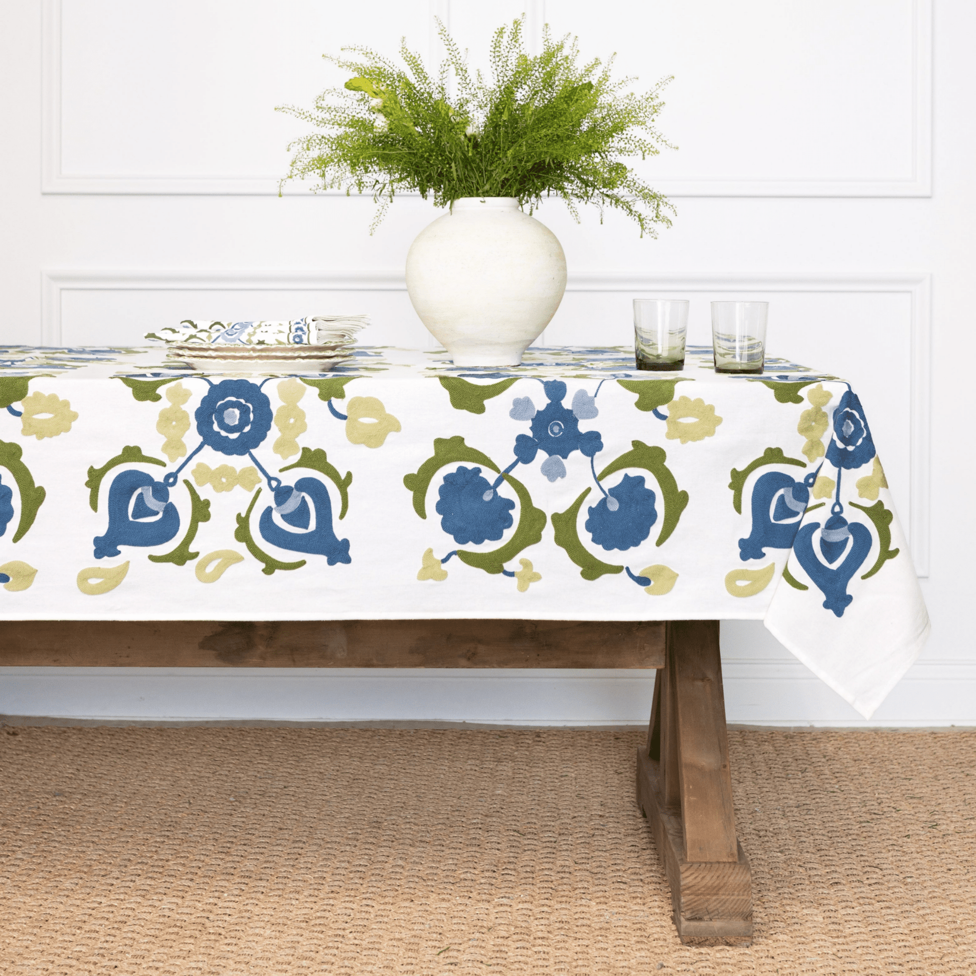 Ariel Okin Embroidered Fenimore Trellis Tablecloth - Hosted by Kelly Gaudreau