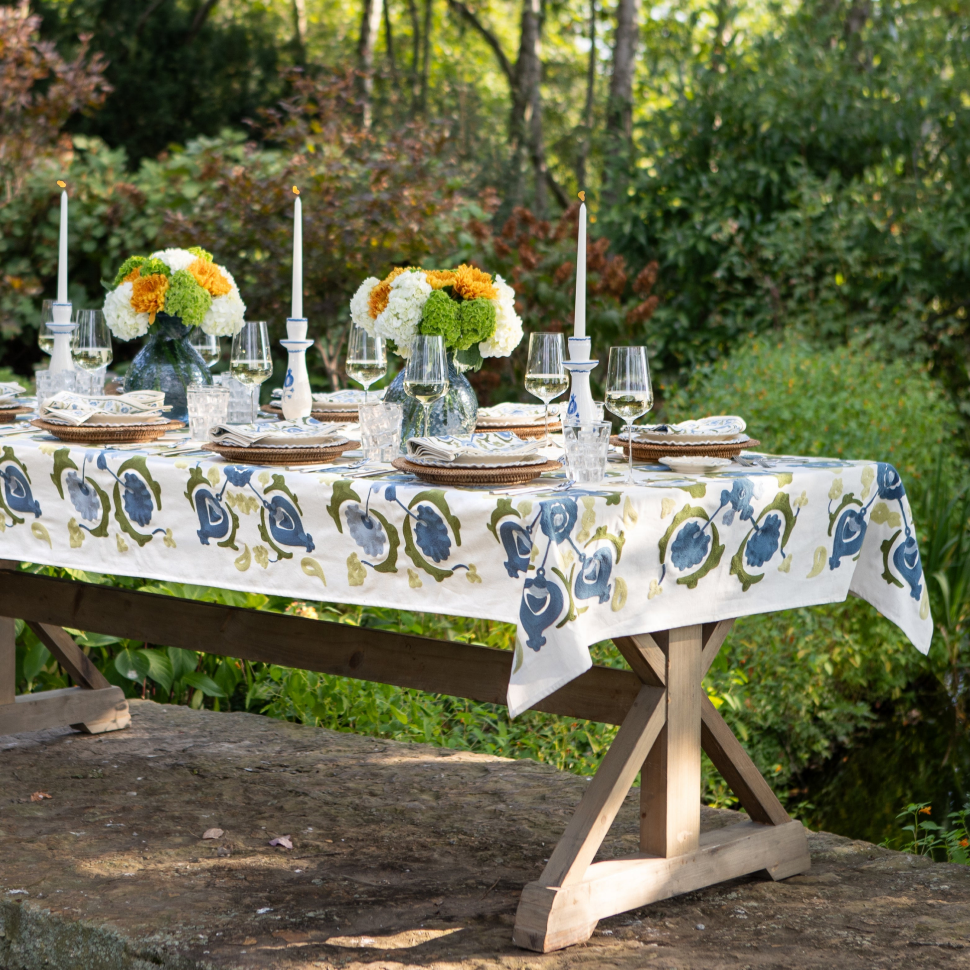 Ariel Okin Embroidered Fenimore Trellis Tablecloth - Hosted by Kelly Gaudreau
