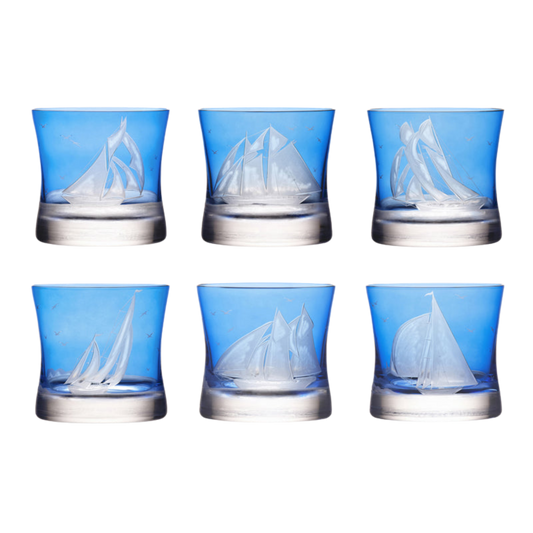 Golden Age of Yachting Collection Rocks Glasses - Set of 6