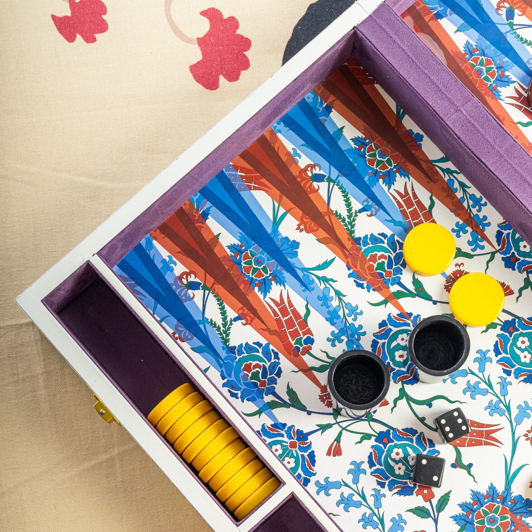 Backgammon Set in Floral - Hosted by Kelly Gaudreau