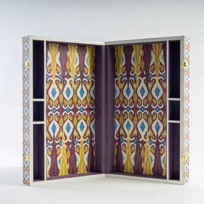 Backgammon Set in Ikat - Hosted by Kelly Gaudreau
