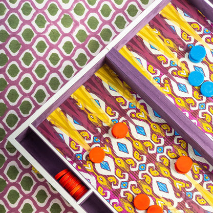 Backgammon Set in Ikat - Hosted by Kelly Gaudreau