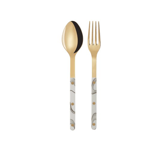Bistrot Gold Dune Ivory 2 Piece Serving Set - Hosted by Kelly Gaudreau