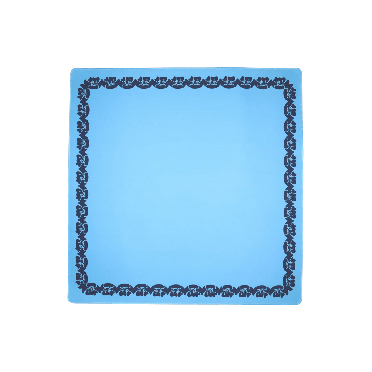 Blue Flower Border Mahjong Mat - Hosted by Kelly Gaudreau