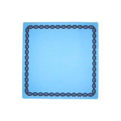 Blue Flower Border Mahjong Mat - Hosted by Kelly Gaudreau