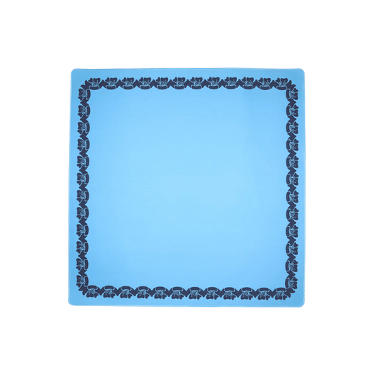 Blue Flower Border Mahjong Mat - Hosted by Kelly Gaudreau