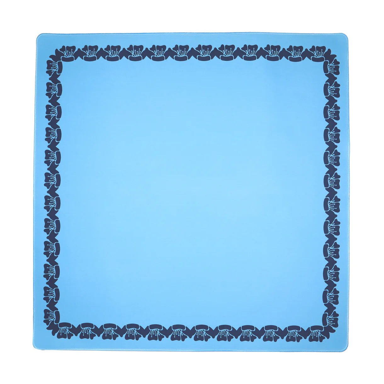 Blue Flower Border Mahjong Mat - Hosted by Kelly Gaudreau