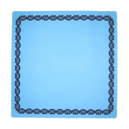 Blue Flower Border Mahjong Mat - Hosted by Kelly Gaudreau