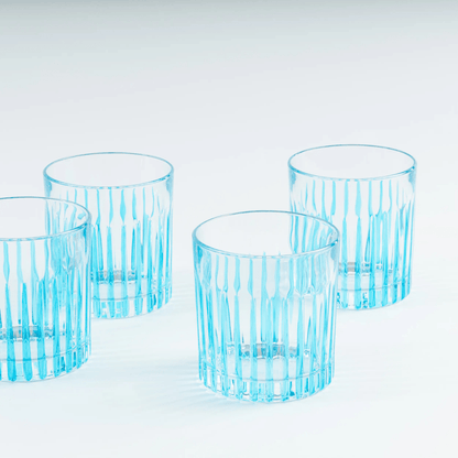 Blue Hand - Painted Crystal Tumblers - Set of 4 - Hosted by Kelly Gaudreau