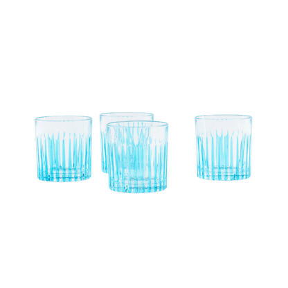 Blue Hand - Painted Crystal Tumblers - Set of 4 - Hosted by Kelly Gaudreau