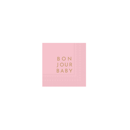 Bonjour Baby Petal Pink Cocktail Napkins - Set of 20 - Hosted by Kelly Gaudreau