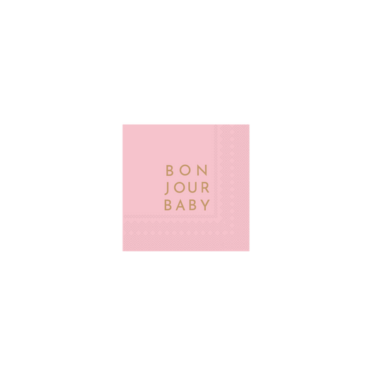Bonjour Baby Petal Pink Cocktail Napkins - Set of 20 - Hosted by Kelly Gaudreau