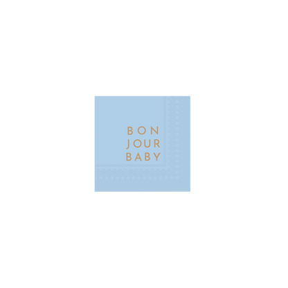 Bonjour Baby Sky Blue Cocktail Napkins - Set of 20 - Hosted by Kelly Gaudreau