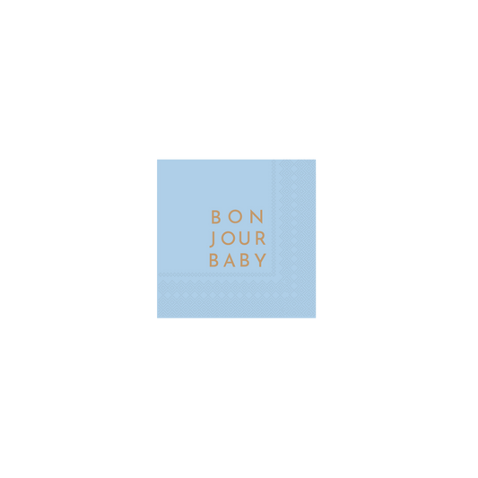 Bonjour Baby Sky Blue Cocktail Napkins - Set of 20 - Hosted by Kelly Gaudreau