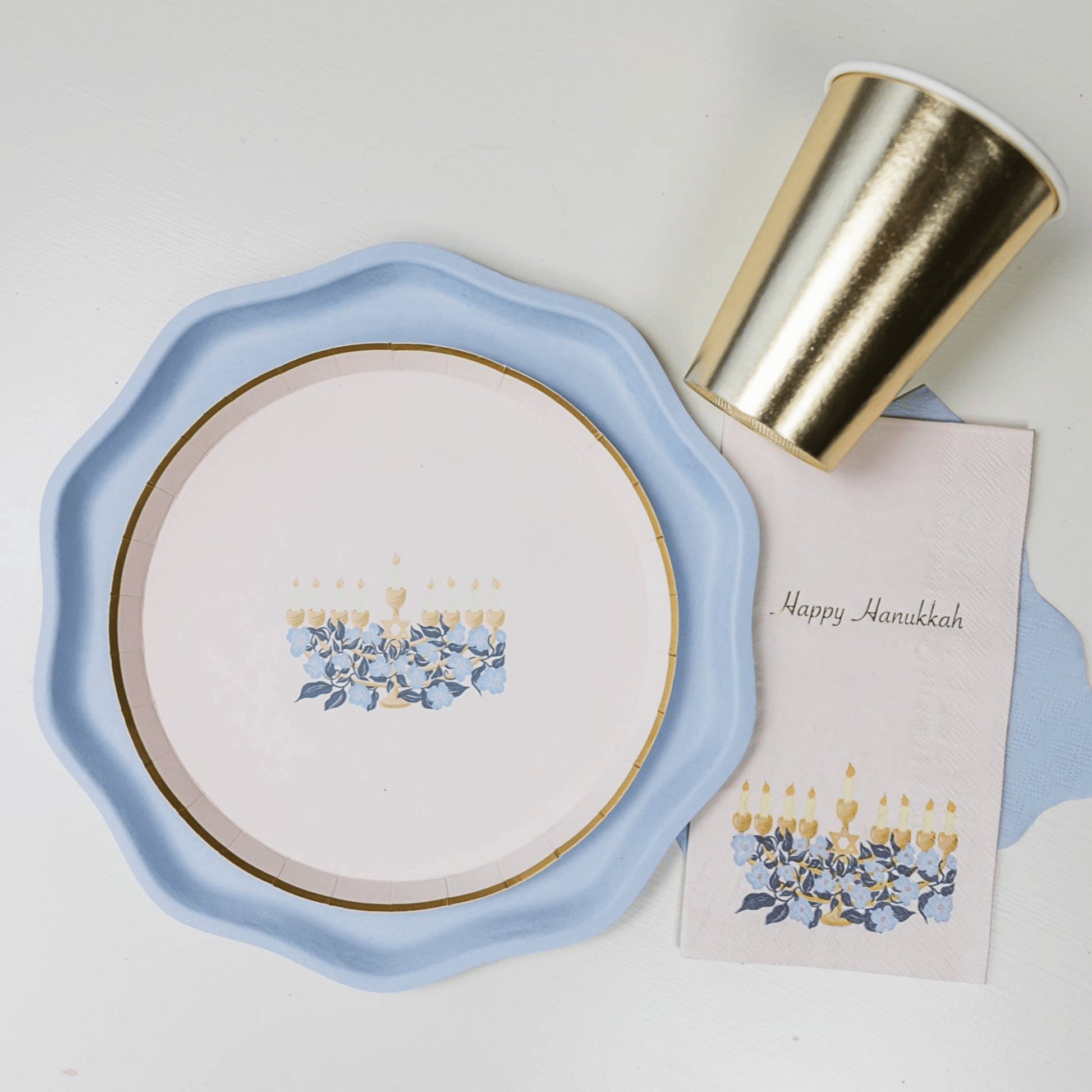 Bonjour Fête X One & Only Paper Happy Hanukkah Menorah Guest Towels - Hosted by Kelly Gaudreau